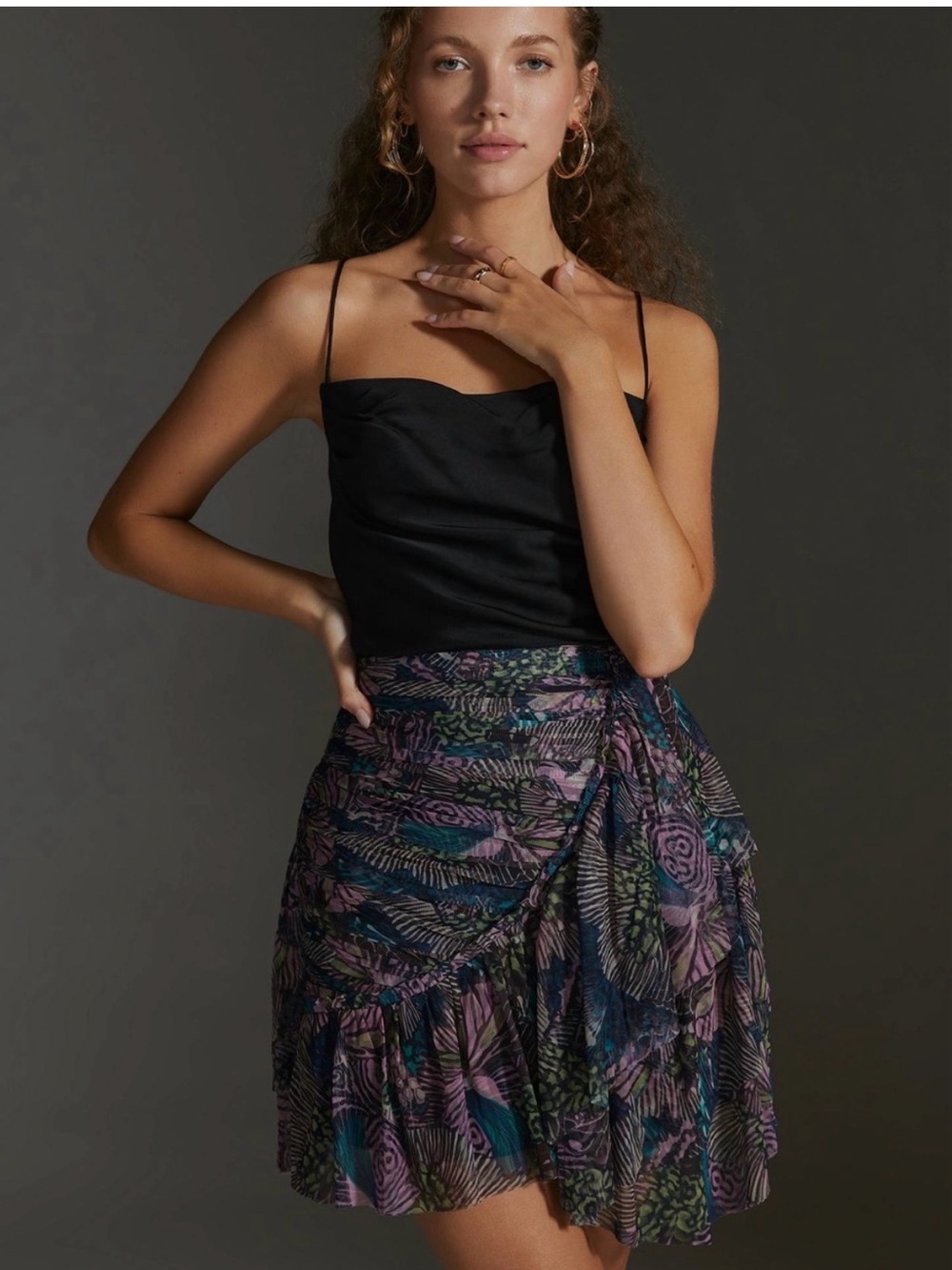 Anthropologie Ruffled Mini Skirt